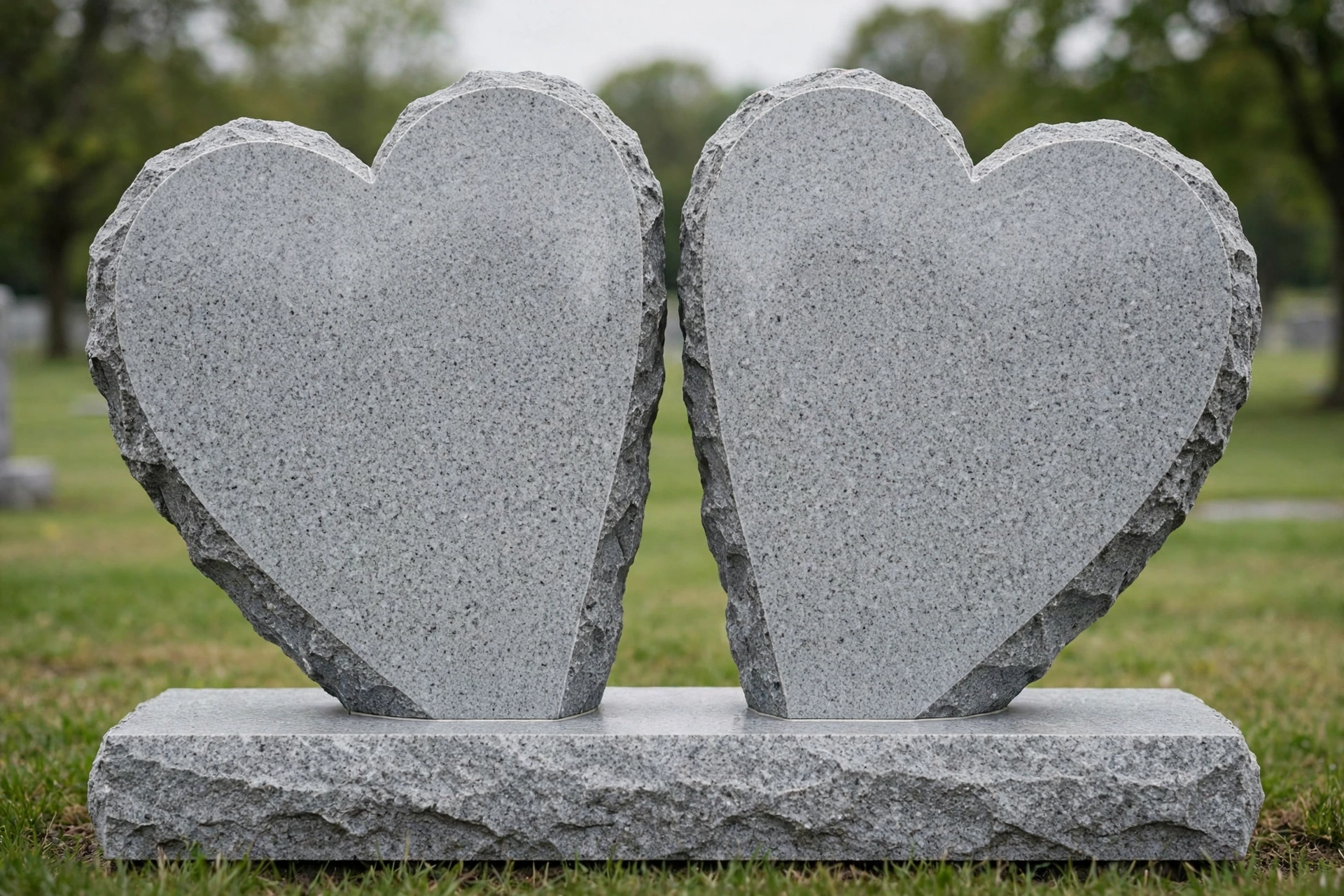 Double Heart Companion — Grey stone